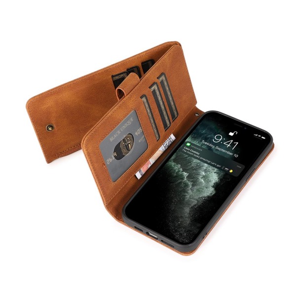 Godt laget lommebokdeksel fra Floveme - iPhone 12 Pro Max Mörkgrön