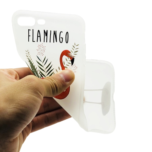 Cover i retro design (Flamingo) til iPhone 8Plus