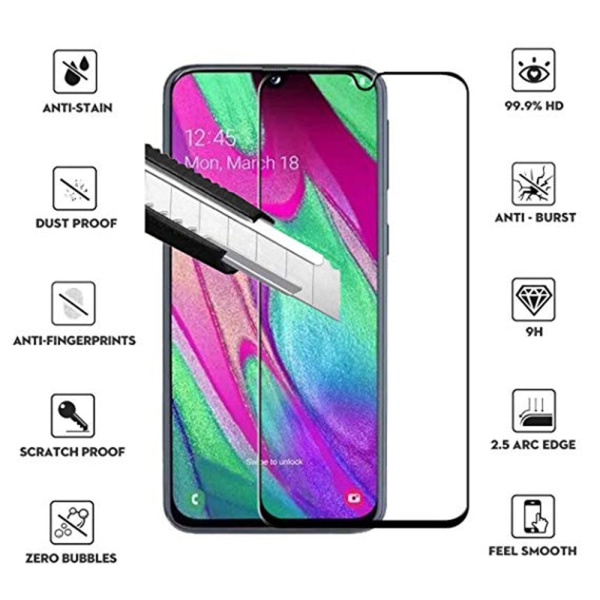 2-PACK Skärmskydd 2.5D HD 0,3mm Samsung Galaxy A50 Svart