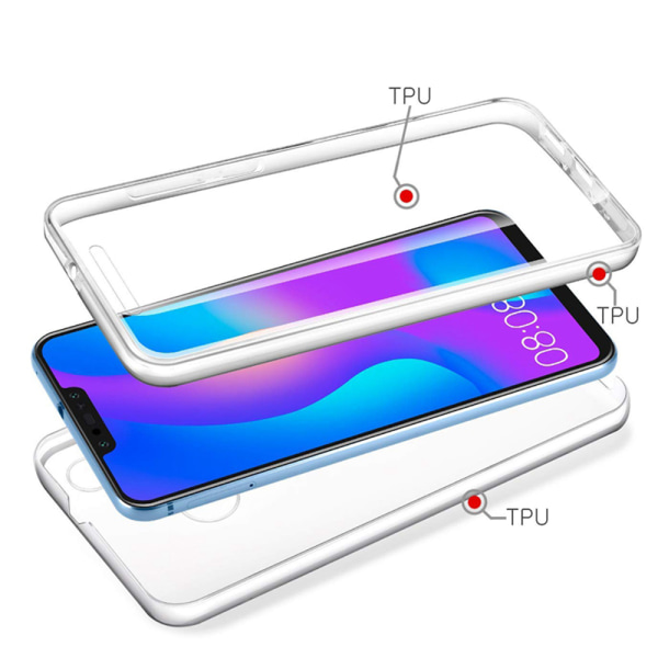 Huawei Y6 2019 - Robust kraftfuldt dobbeltsidet silikonecover Transparent/Genomskinlig