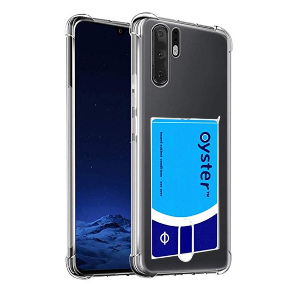 Effektivt cover med kortholder - Huawei P30 Pro Transparent/Genomskinlig