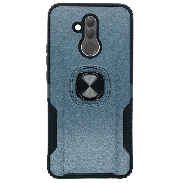 Stilig deksel med ringholder (LEMAN) - Huawei Mate 20 Lite Mörkblå