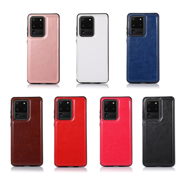 Effektfullt Skal Korthållare - Samsung Galaxy S20 Ultra Rosaröd