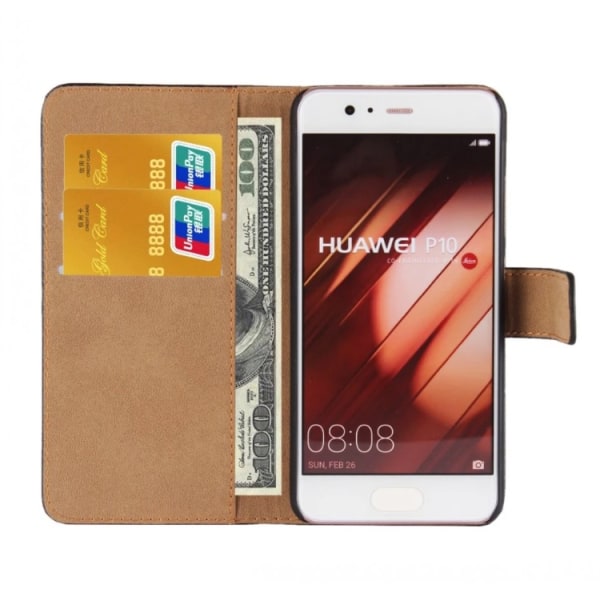Huawei P10 Plus - Tyylikäs lompakkokotelo ROYBANilta (nahka) Ljusrosa