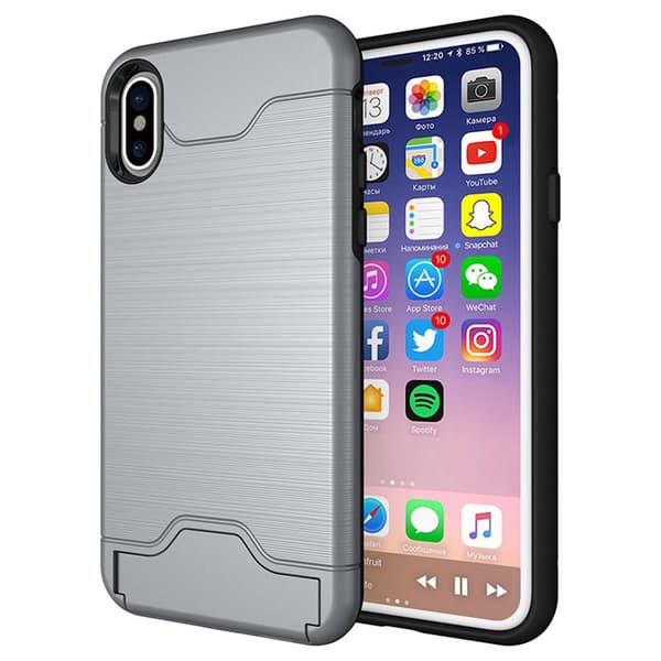 iPhone XS MAX - Smart Stilsäkert Jensen Skal med Kortfack Grön