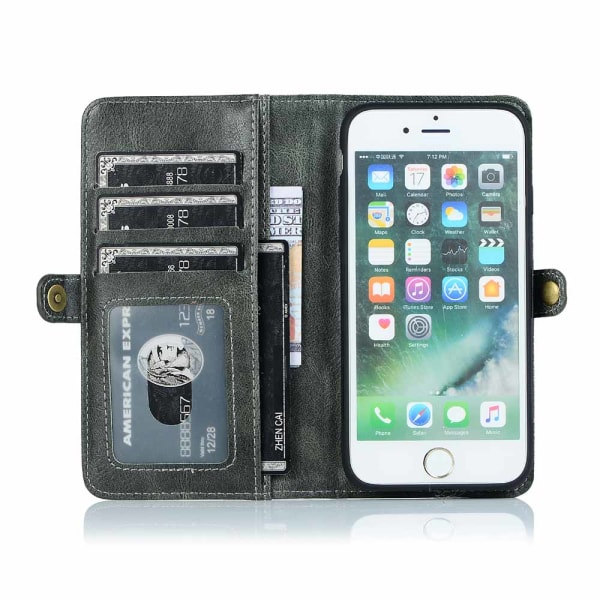 iPhone 7 Plus - Stilrent Plånboksfodral Mörkgrön