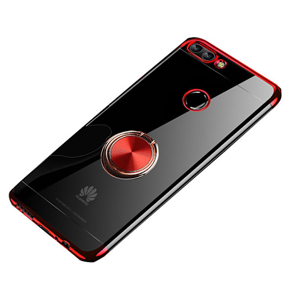 Huawei P Smart 2018 - Silikonskal med Ringhållare Blå