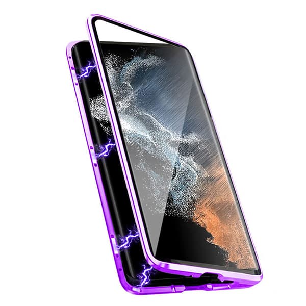 Stilsikkert Dobbelt Magnetisk Deksel - Samsung Galaxy S21 Ultra Grön