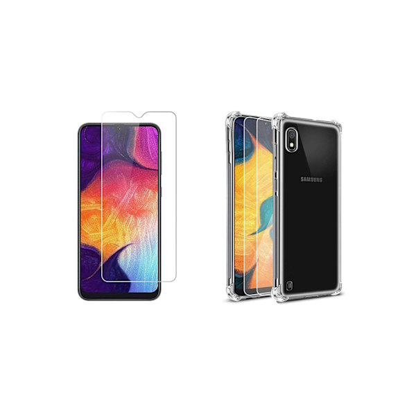 Stötdämpande Silikonskal med Skärmskydd Samsung Galaxy A10 Transparent