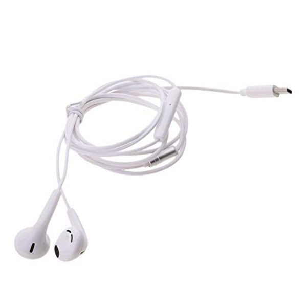 Hodetelefoner Type-C USB Mikrofon Volumkontroll Vit