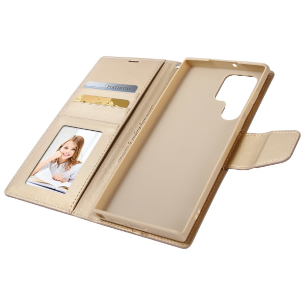 Elegant lommebokdeksel - Samsung Galaxy S23 Ultra Guld