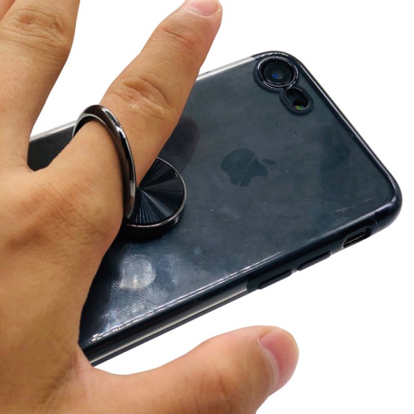 St�td�mpande Silikonskal med Ringh�llare - iPhone SE 2022 Blå