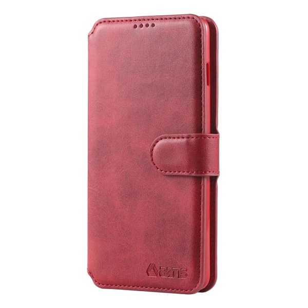 Beskyttende Smart Wallet-deksel - Samsung Galaxy S10E Röd
