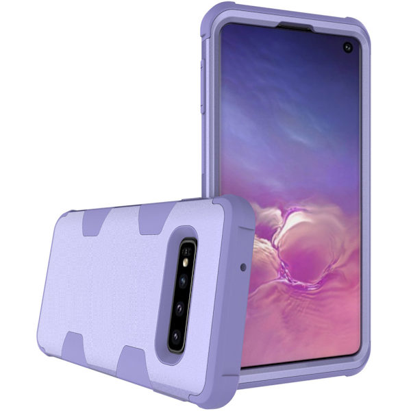 Samsung S10 - Stilrent och Skyddande Skal "Rugged Robot" Grå/Orange