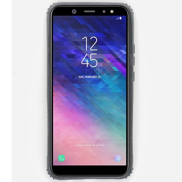 Tyylikäs kansi jalustalla - Samsung A6 Plus (2018) Mörkblå