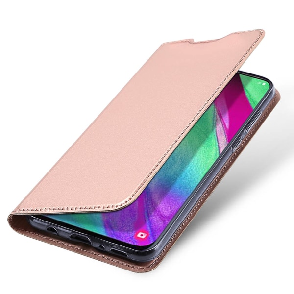 Samsung Galaxy A40 - Elegant Skyddande Plånboksfodral Guld
