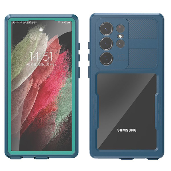 Samsung Galaxy S23 Ultra - Skyddande Vattentätt IP68 Skal Blå