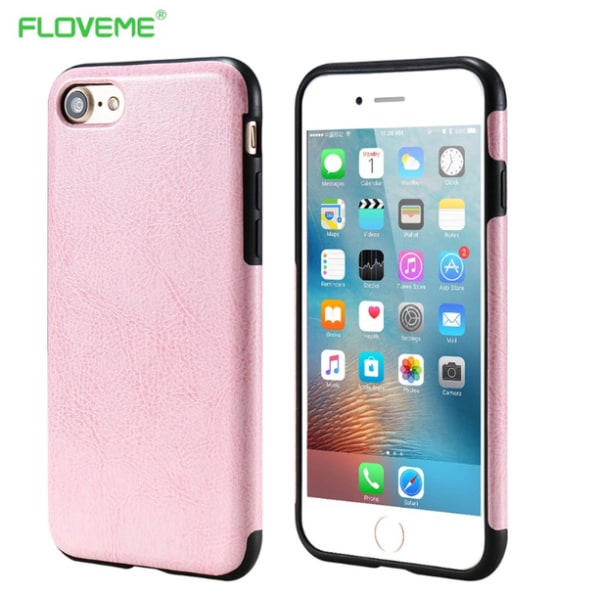 iPhone 7 Plus - Exklusivt Stilrent l�derskal (Retro-Vintage) Vit