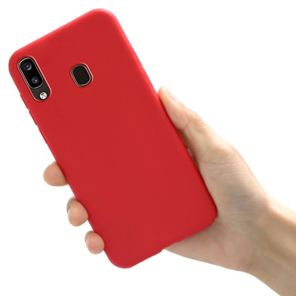 Samsung Galaxy A20E - Stilsäkert Skyddsskal i Silikon Röd