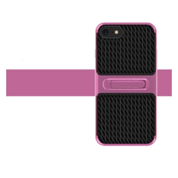 iPhone SE 2020 - FLOVEME Stilig støtdempende karbon-skall Rosa