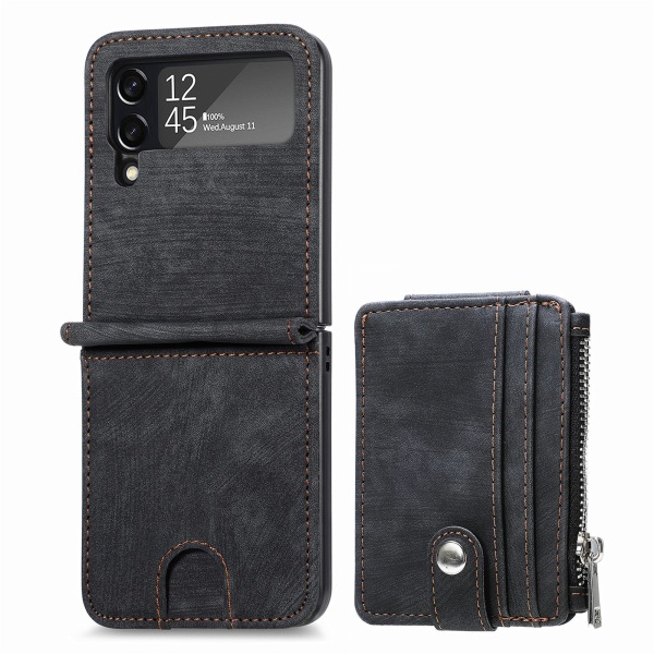 Glatt deksel med lommebok - Samsung Galaxy Z Flip 3 Blå