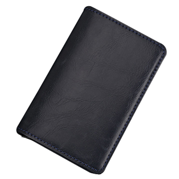 Professionell Korthållare Aluminium Pu-Läder (RFID NFC Skydd) Svart