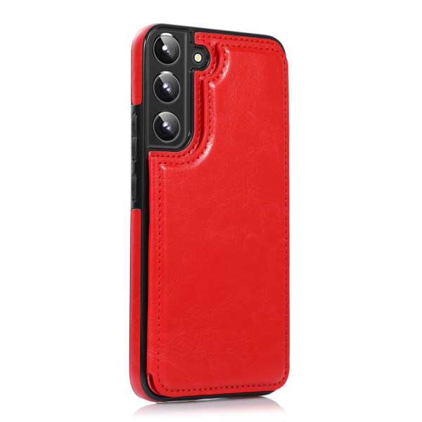 Stilig glatt deksel med kortrom - Samsung Galaxy S22 Plus Röd