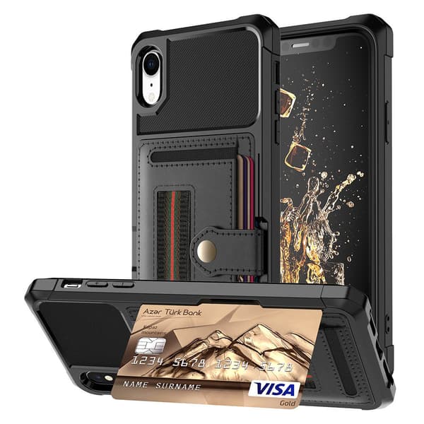 Effektfullt Skal med Korthållare - iPhone XR Grön Grön