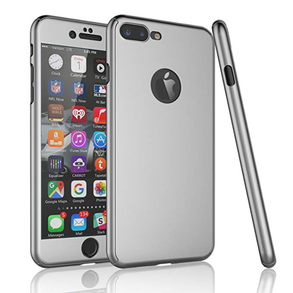 Praktiskt Skyddsfodral för iPhone 7 PLUS (Fram och bak) GRÅ Silver/Grå