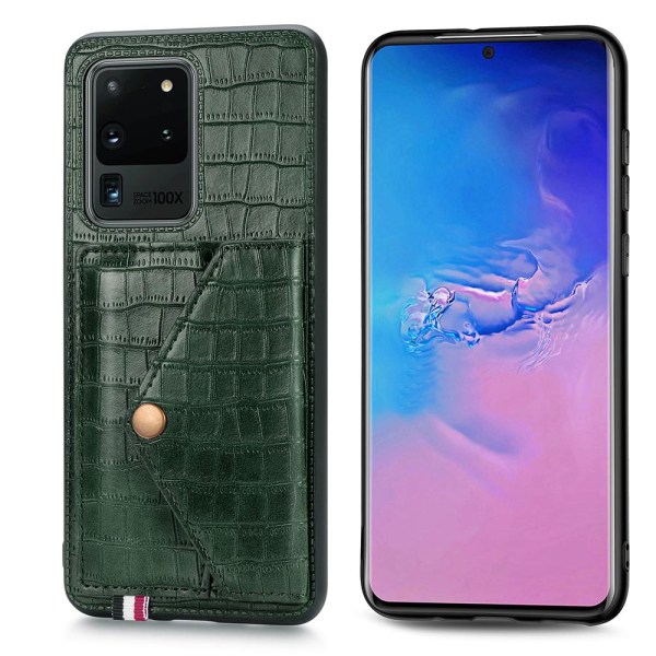Samsung Galaxy S20 Ultra - Cover med kortholder Grön