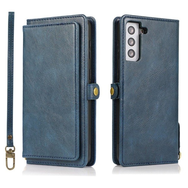 Gjennomtenkt 2-1 lommebokdeksel - Samsung Galaxy S21 Mörkblå