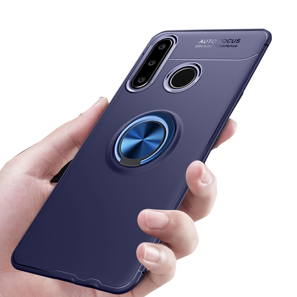 Huawei P30 Lite - Beskyttelsescover med ringholder Blå