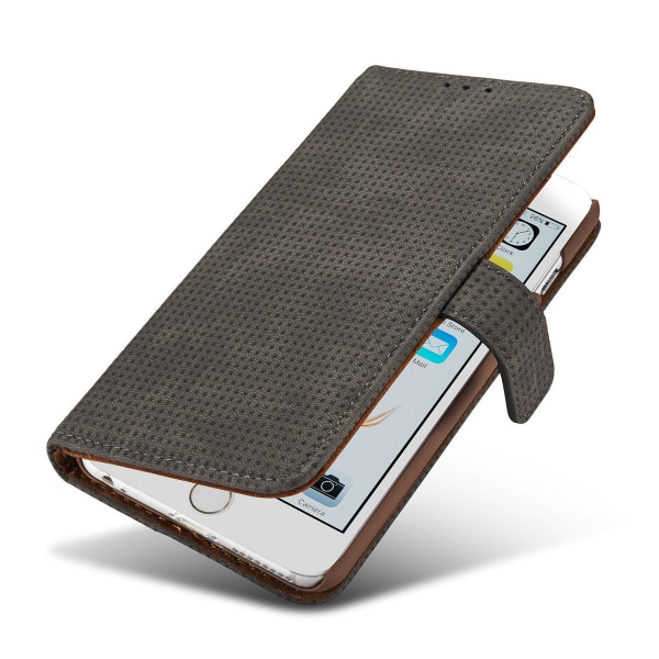 PU-nahasta valmistettu retrokotelo lompakolla iPhone 6/6S Plus -puhelimelle Blå
