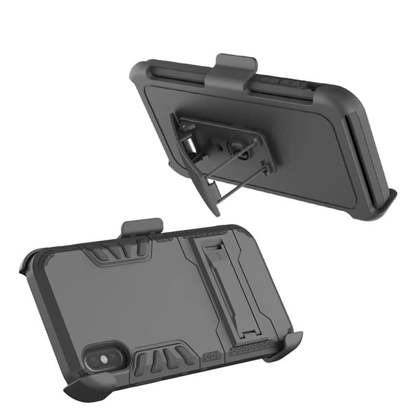 iPhone X/XS (HYBRID) Skyddskal (Bältesfunktion) Blå