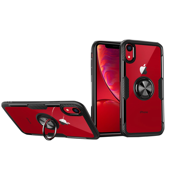 iPhone XS Max - Robust cover med ringholder Röd/Silver