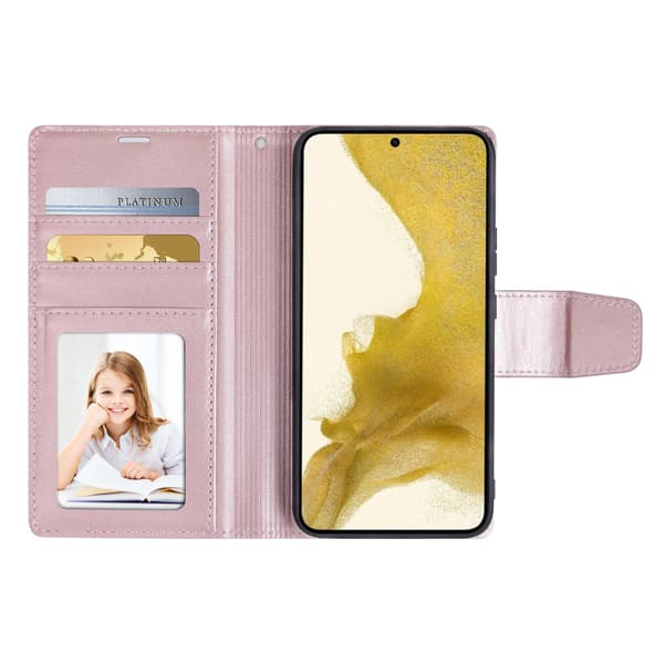 Samsung Galaxy S23 - Effektfullt 2 i 1 Pl�nboksfodral Roséguld