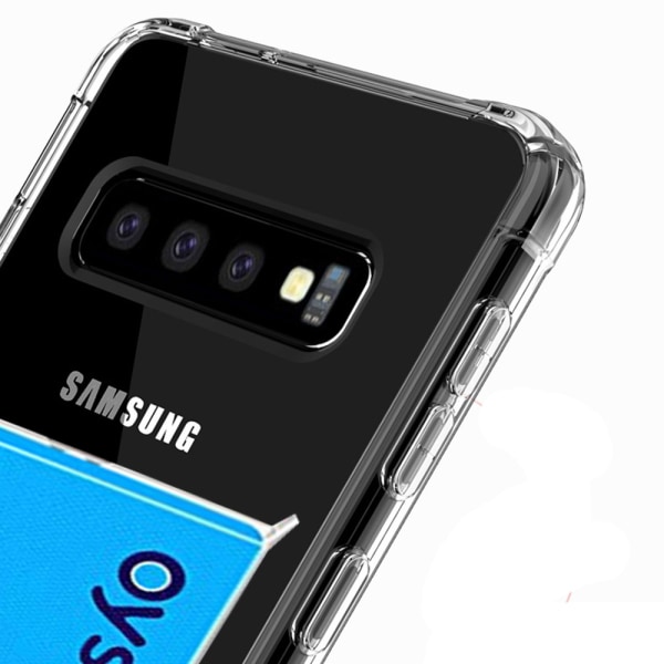 Deksel med kortholder - Samsung Galaxy S10 Plus Transparent/Genomskinlig