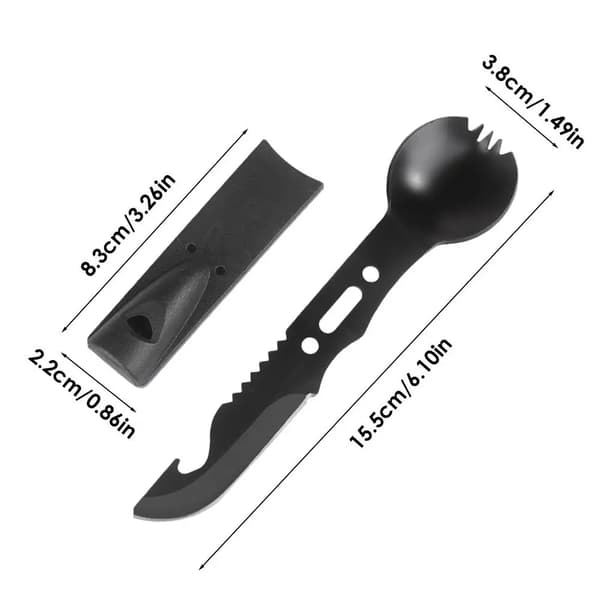 Multifunktionell skedkniv, backpacking tillbehör Orange