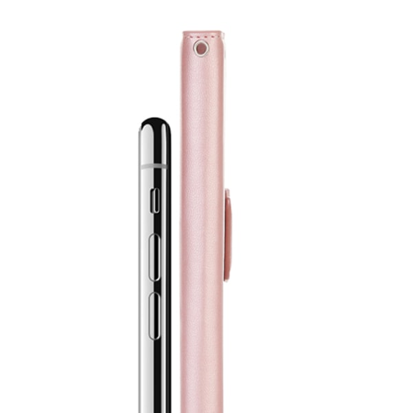 iPhone XS Max - Tyylikäs nahkakotelo/lompakko (päiväkirja) Rosaröd