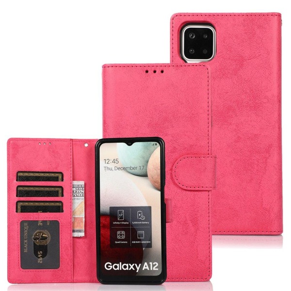 Gjennomtenkt fleksibelt lommebokdeksel - Samsung Galaxy A12 Rosa