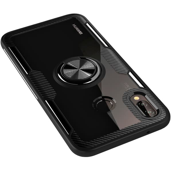 Skal med Ringhållare - Huawei P20 Lite Röd/Silver Röd/Silver