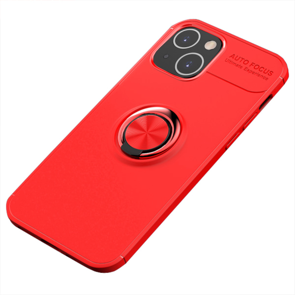 Glatt deksel med ringholder - iPhone 13 Mini Röd