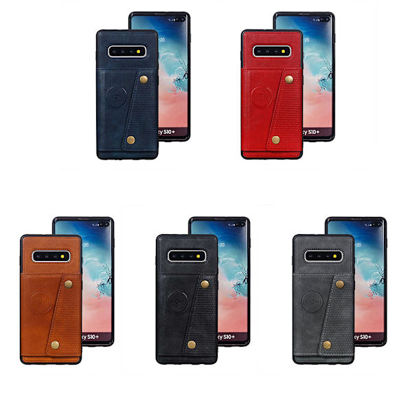 Praktisk cover med kortholder - Samsung Galaxy S10 Svart