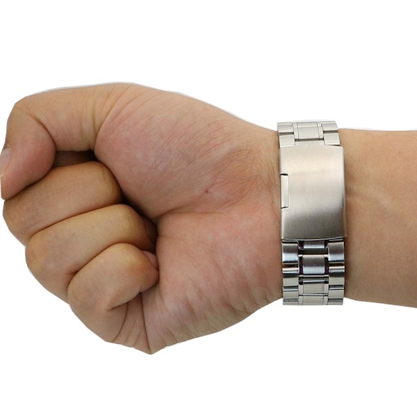 Rejäl Länk i Rostfritt Stål till Galaxy Watch Guld/Silver 20mm