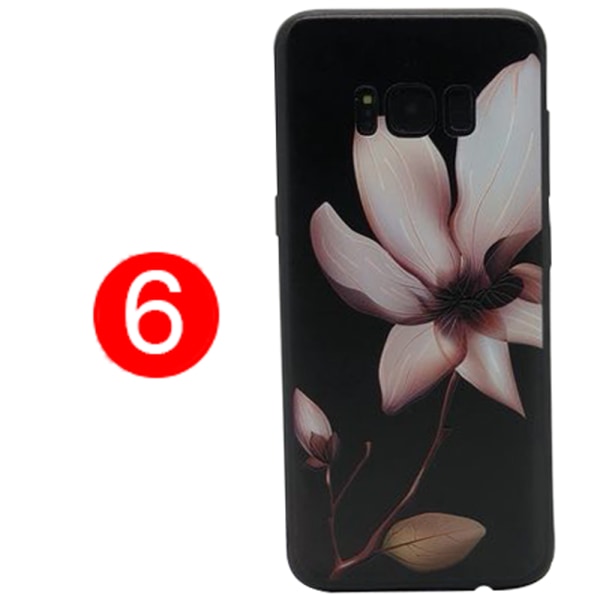 LEMAN-deksel med blomstermotiv til Samsung Galaxy S8 Plus 4