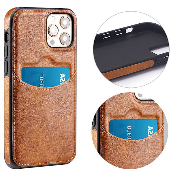 iPhone 12 Pro Max - LEMAN Design Fodral med Kortplats Svart
