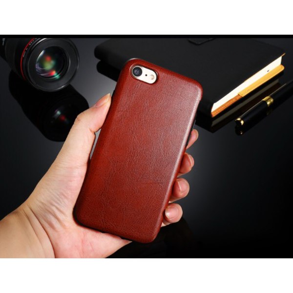 iPhone 8 Plus - Smart Stilrent l�derskal (Retro-Vintage) Röd