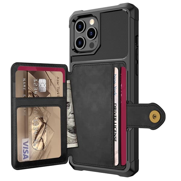 Stilfuldt cover med kortrum - iPhone 13 Pro Max Blå