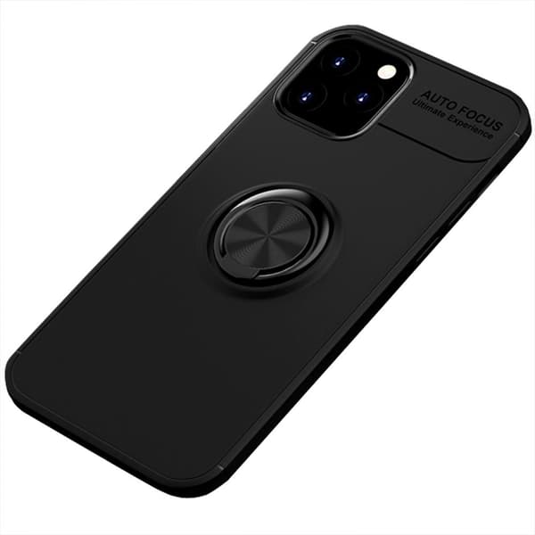 iPhone 12 Pro - Effektfullt Stöttåligt Skal med Ringhållare Svart/Roséguld