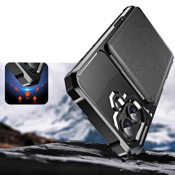 Kortfodral med skyddande egenskaper för iPhone 16 Svart